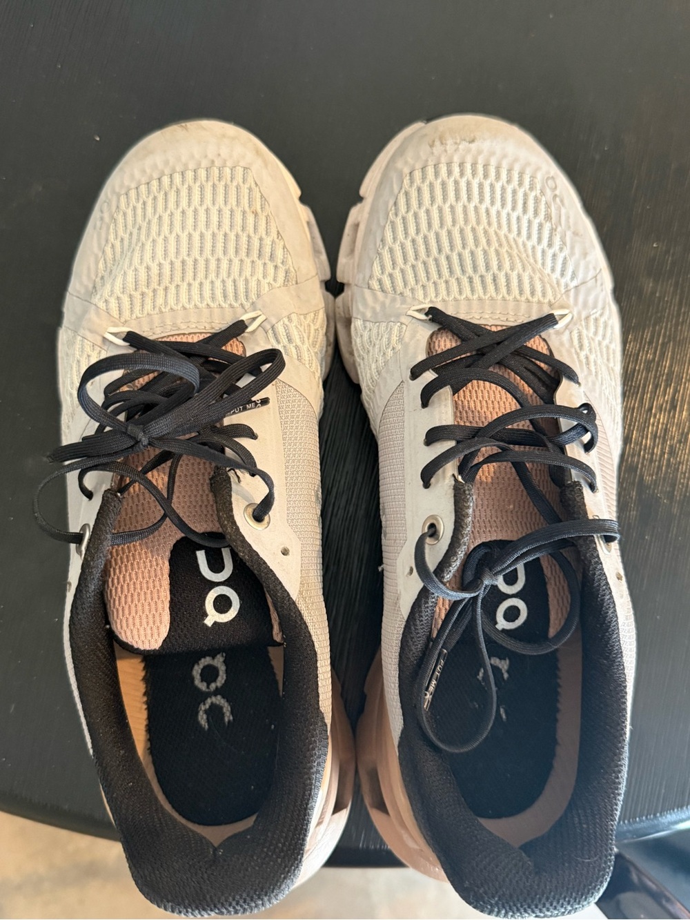 On Running Women's Beige and Black Athletic Shoes